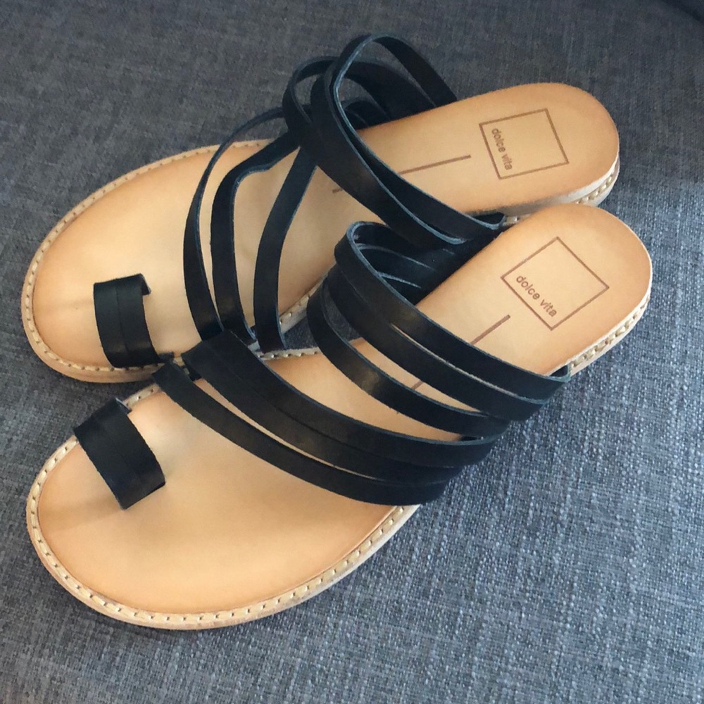 Dolce Vita Nelly sandals black leather sz 8
